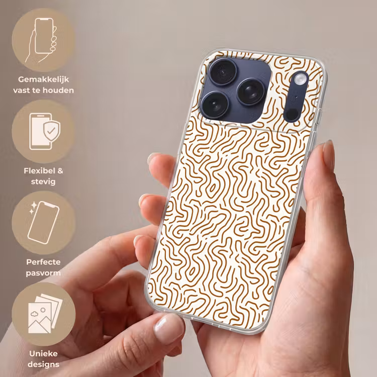 Minimalistisch - Patroon - Terracotta Telefoonhoesje iPhone 17 Pro klein 878 -sfeer3_NL