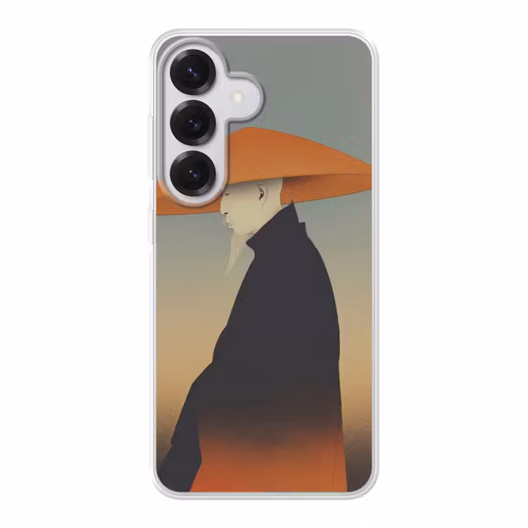 Minimalistisch - Silhouet - Oranje Telefoonhoesje Samsung Galaxy S26 klein -3d