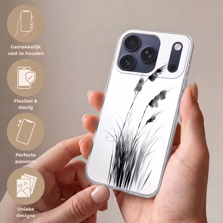 Minimalistisch - Stelen - Wit Telefoonhoesje iPhone 17 Pro klein -sfeer3_NL