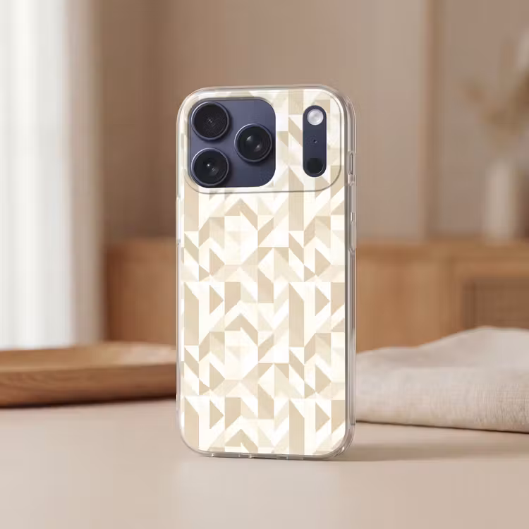 Modern - Abstract - Beige Telefoonhoesje iPhone 17 Pro klein 878 -sfeer2