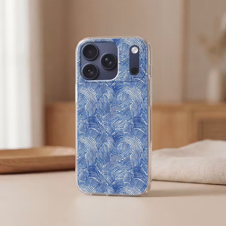 Modern - Abstract - Blauw Telefoonhoesje iPhone 17 Pro klein 878 -sfeer2