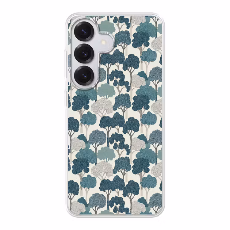 Modern - Bomen - Bos - Patroon - Blauw Telefoonhoesje Samsung Galaxy S26 klein 975 -3d