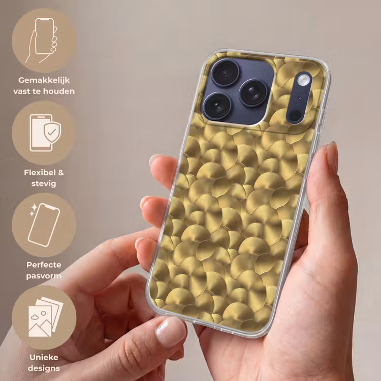 Modern - Cirkel - Goud Telefoonhoesje iPhone 17 Pro klein 878 -sfeer3_NL