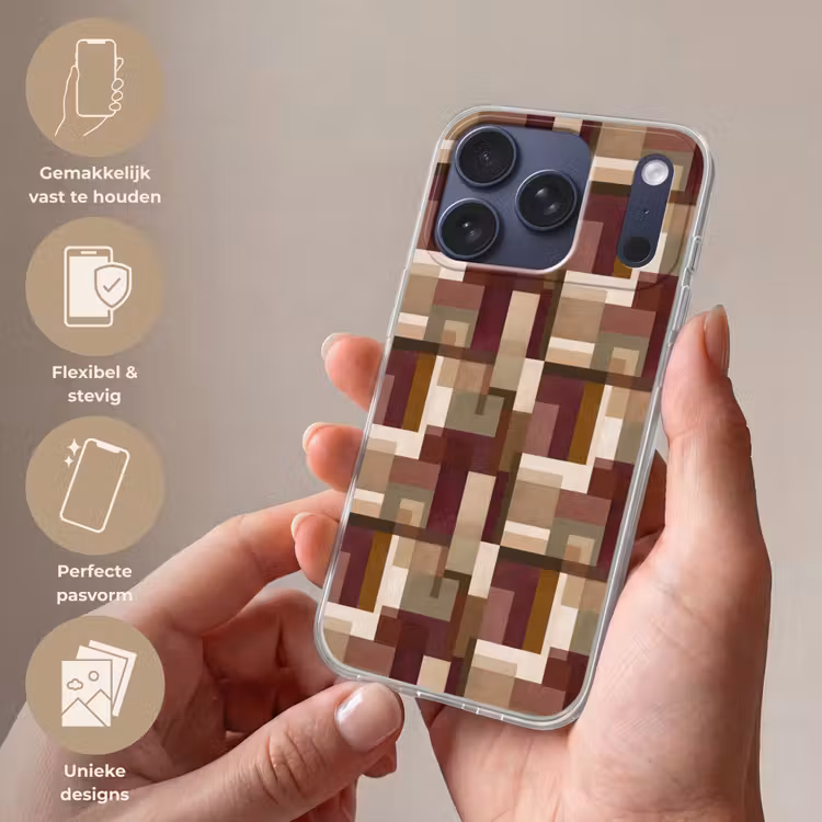 Modern - Geometrie - Kleurrijk Telefoonhoesje iPhone 17 Pro klein 878 -sfeer3_NL