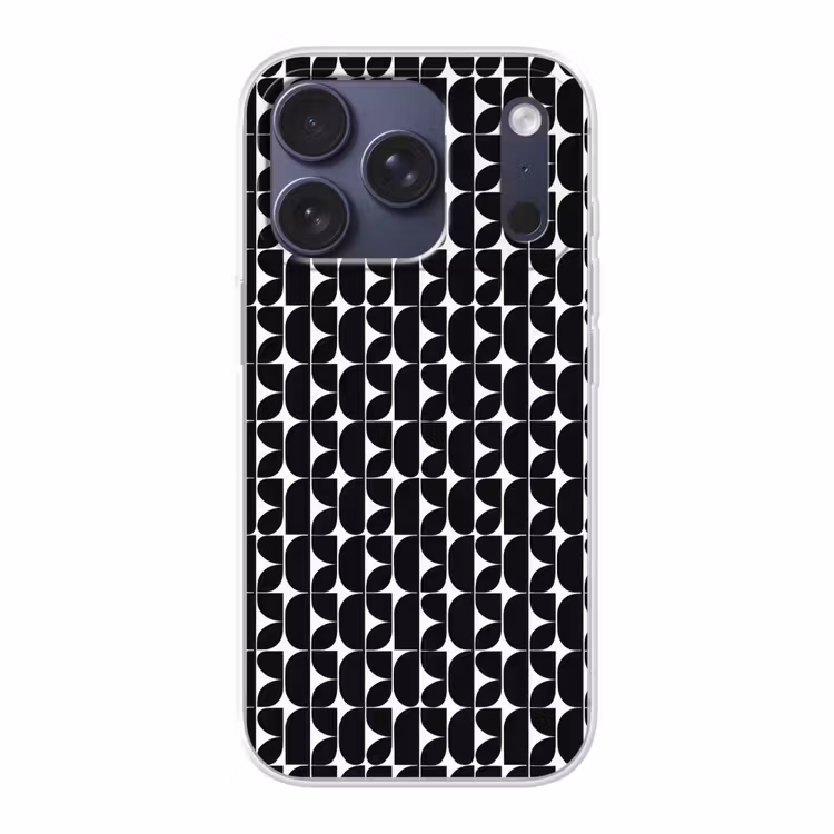 Modern - Geometrisch - Zwart Telefoonhoesje iPhone 17 Pro klein 878 -3d