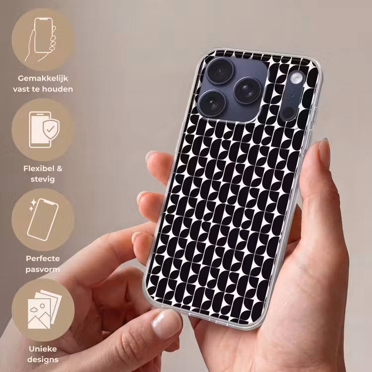 Modern - Geometrisch - Zwart Telefoonhoesje iPhone 17 Pro klein 878 -sfeer3_NL
