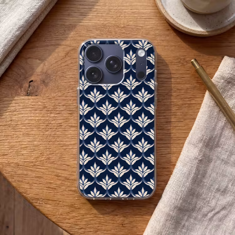 Modern - Ontwerp - Blauw Telefoonhoesje iPhone 17 Pro klein 878 -sfeer1