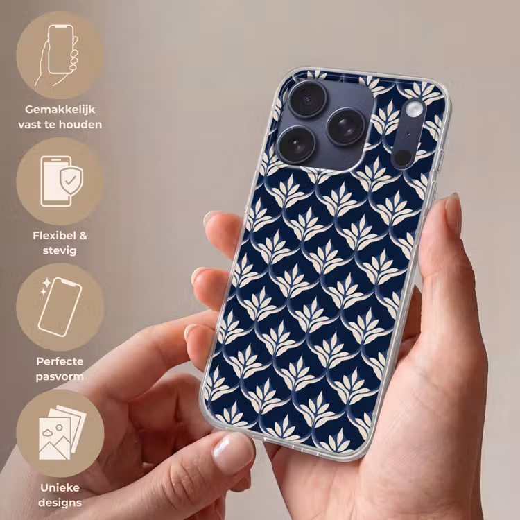 Modern - Ontwerp - Blauw Telefoonhoesje iPhone 17 Pro klein 878 -sfeer3_NL