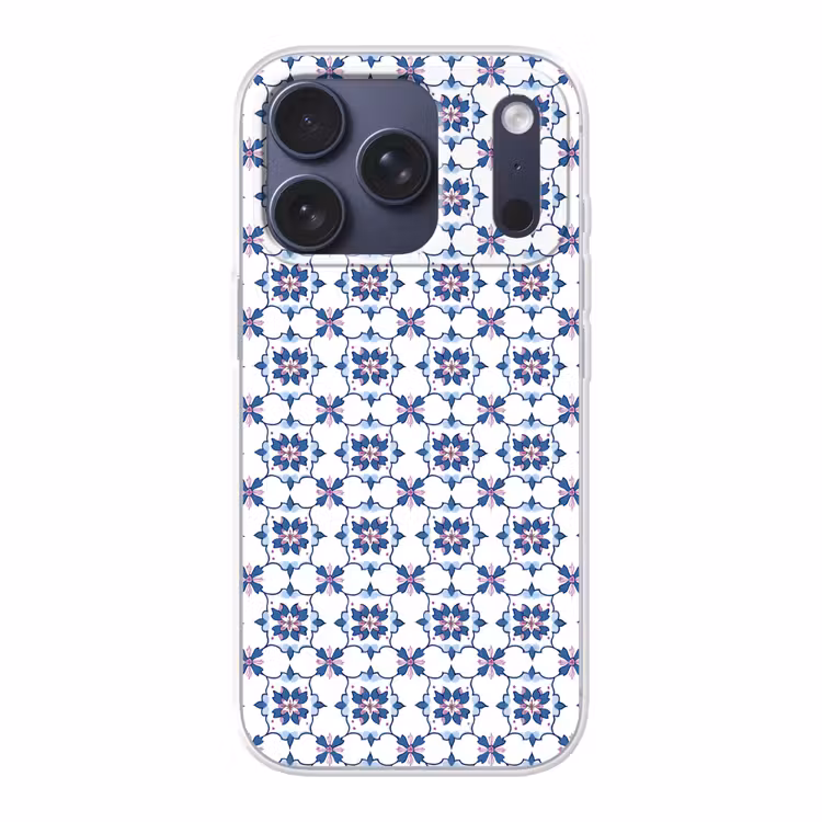 Modern - Patroon - Blauw - Roze Telefoonhoesje iPhone 17 Pro klein 878 -3d