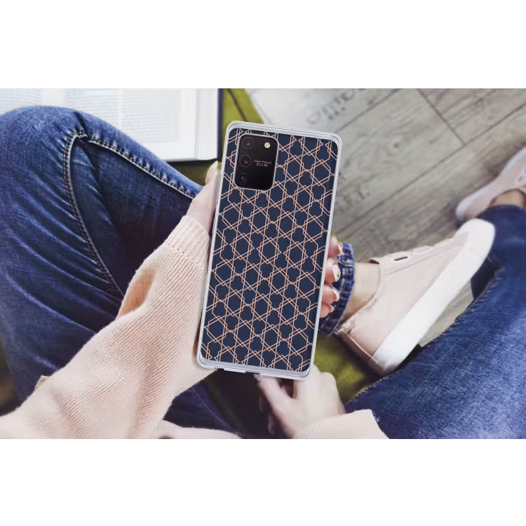 Modern - Patroon - Donkerblauw - Roze Telefoonhoesje Samsung Galaxy S10 Lite klein 364 -handS10Lite