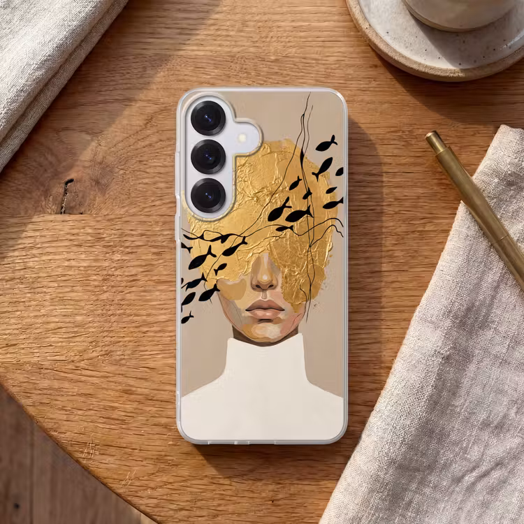 Modern - Vrouw - Goud Telefoonhoesje Samsung Galaxy S26 klein -sfeer1