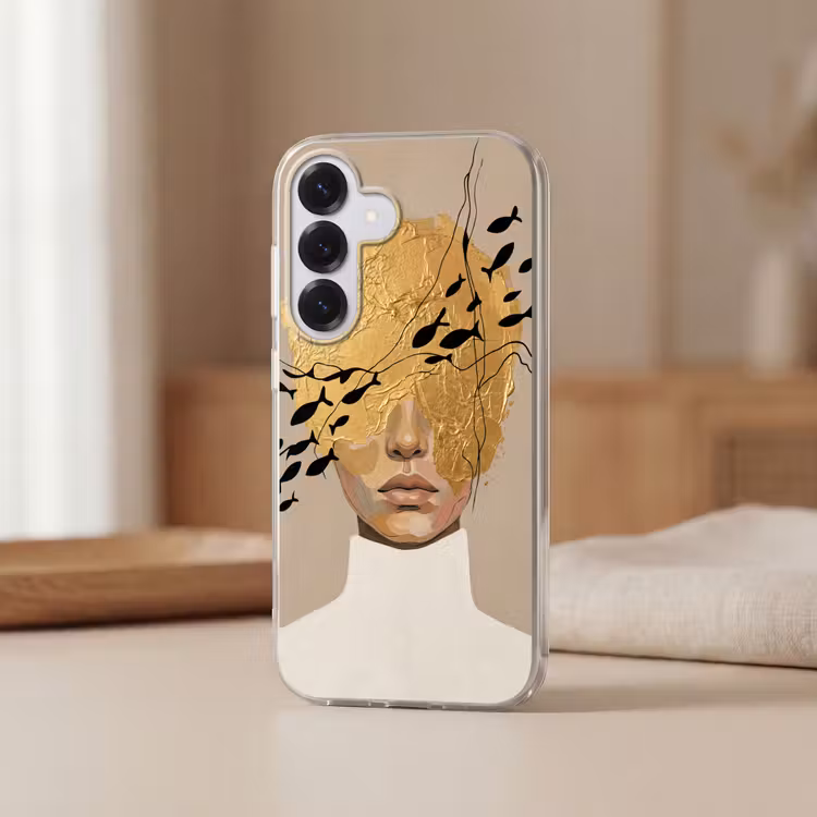 Modern - Vrouw - Goud Telefoonhoesje Samsung Galaxy S26 klein -sfeer2