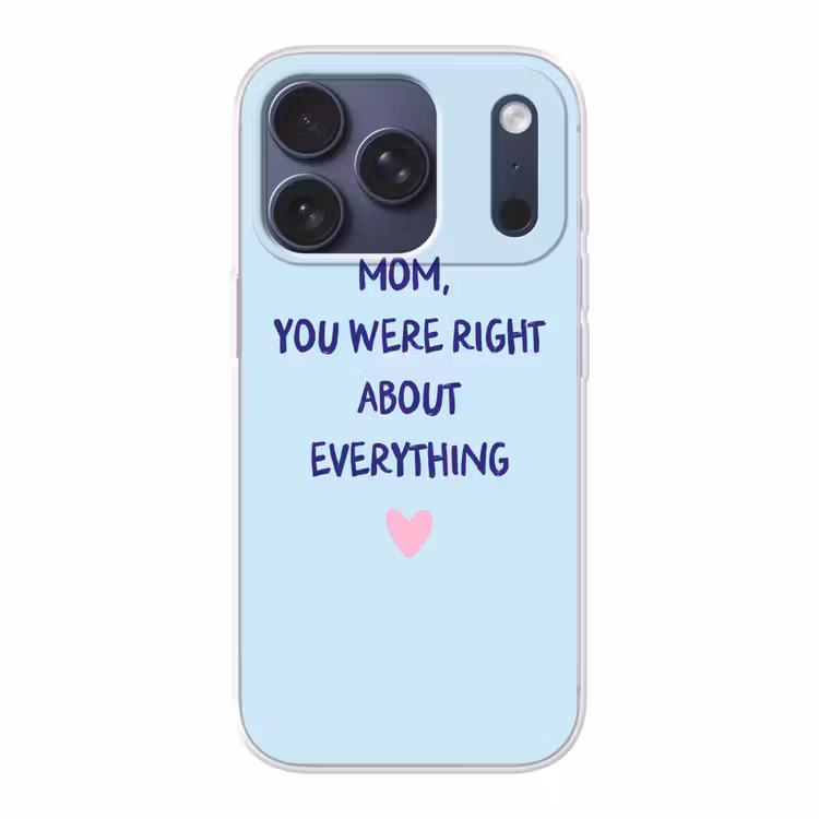Moeder - Quote - Blauw Telefoonhoesje iPhone 17 Pro klein -3d