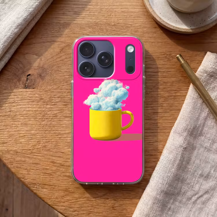 Mok - Wolken - Roze - Minimalitisch Telefoonhoesje iPhone 17 Pro klein -sfeer1