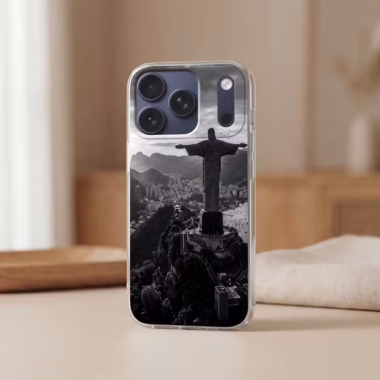 Monument - Stadsgezicht - Landschap - Zwart-wit Telefoonhoesje iPhone 17 Pro klein -sfeer2