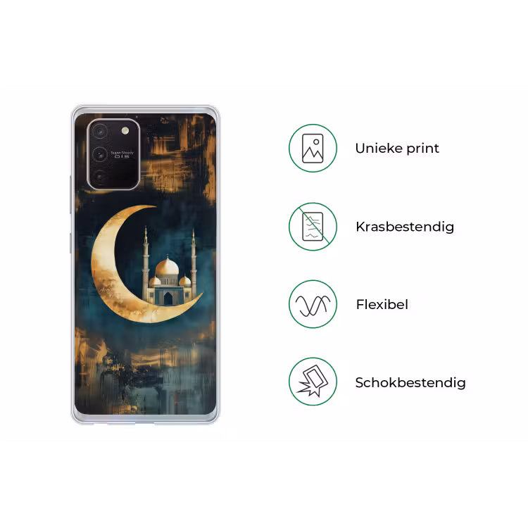 Moskee - Halve maan - Goud - Ramadan - Islamitische Telefoonhoesje Samsung Galaxy S10 Lite klein -specsS10Lite