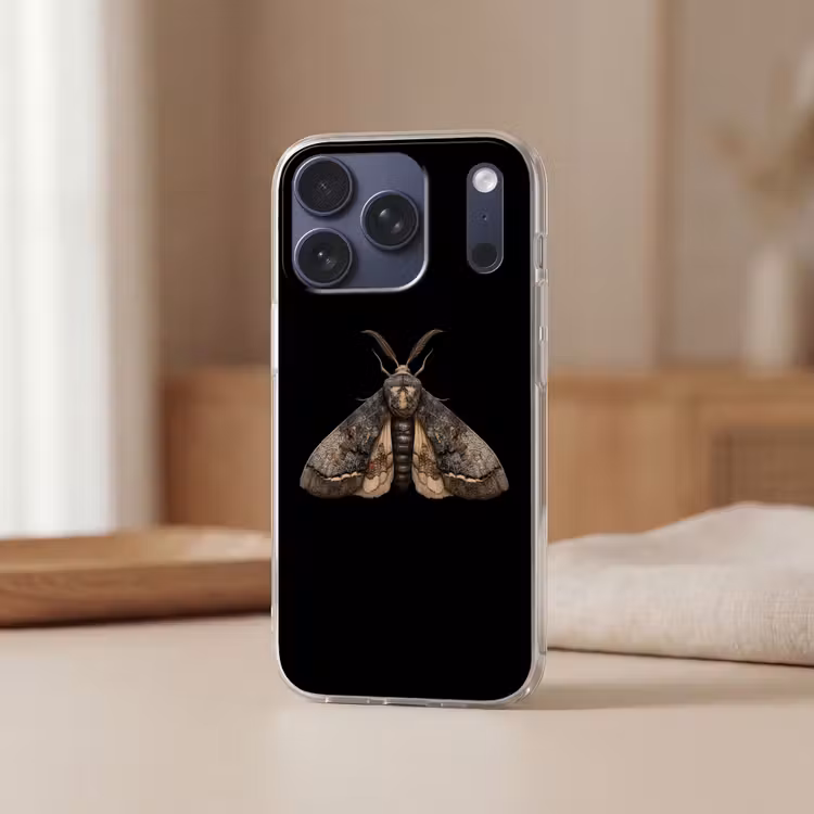Mot - Bladachtig - Grijs Telefoonhoesje iPhone 17 Pro klein -sfeer2