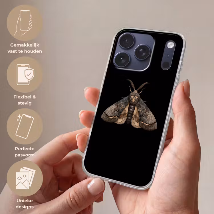 Mot - Bladachtig - Grijs Telefoonhoesje iPhone 17 Pro klein -sfeer3_NL