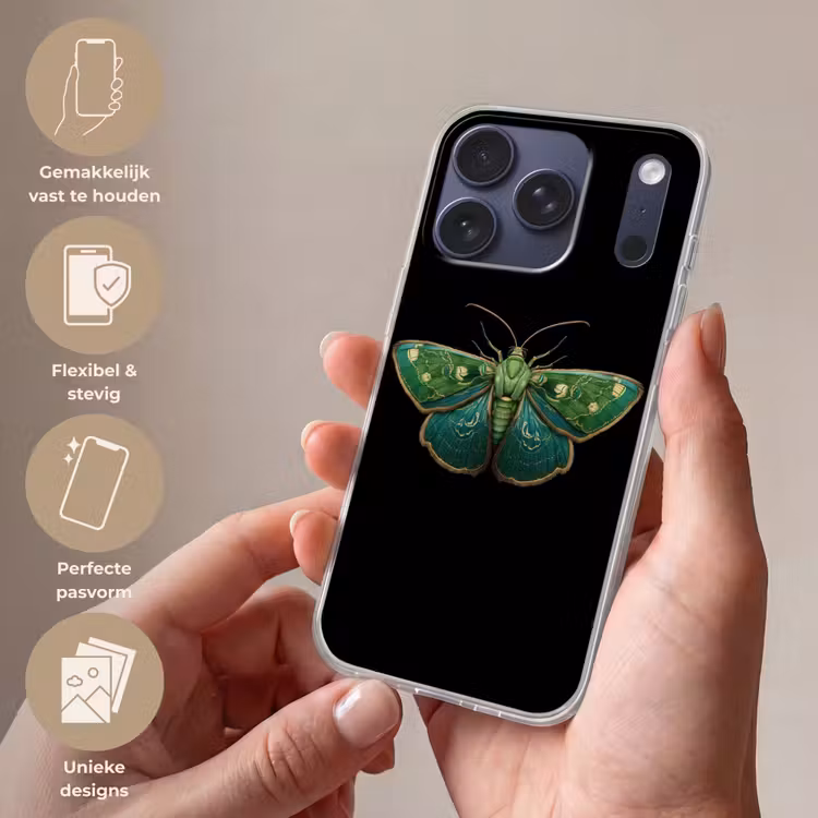Mot - Levendig - Groen Telefoonhoesje iPhone 17 Pro klein -sfeer3_NL