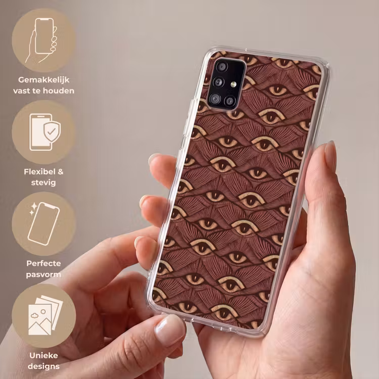Mystiek - Ogen - Bruin Telefoonhoesje Samsung Galaxy A51 5G klein 373 -sfeer3_NL