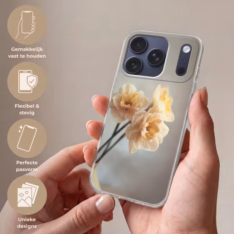 Narcissen - Geel - Bloemblaadjes Telefoonhoesje iPhone 17 Pro klein -sfeer3_NL