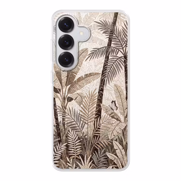 Natuur - Bladeren - Landschap - Mozaïek - Beige Telefoonhoesje Samsung Galaxy S26 klein -3d