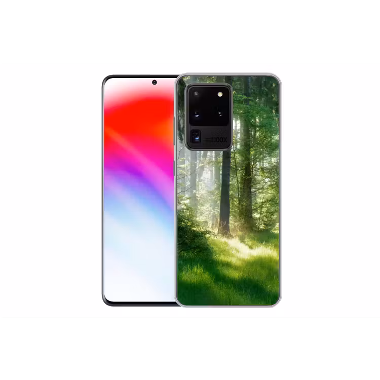 Natuur - Bomen - Bos - Groen - Zon Telefoonhoesje Samsung Galaxy S20 Ultra klein -dubbelS20Ultra