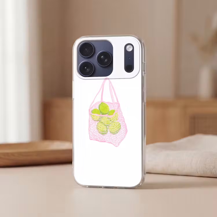 Netzakje - Roze - Illustratie - Limoenen Telefoonhoesje iPhone 17 Pro klein -sfeer2