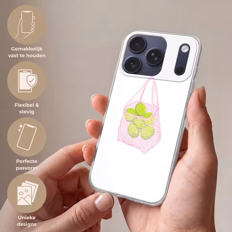 Netzakje - Roze - Illustratie - Limoenen Telefoonhoesje iPhone 17 Pro klein -sfeer3_NL