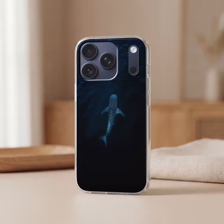 Oceaan - Walvishaai - Donkerblauw - Vlekken Telefoonhoesje iPhone 17 Pro klein -sfeer2