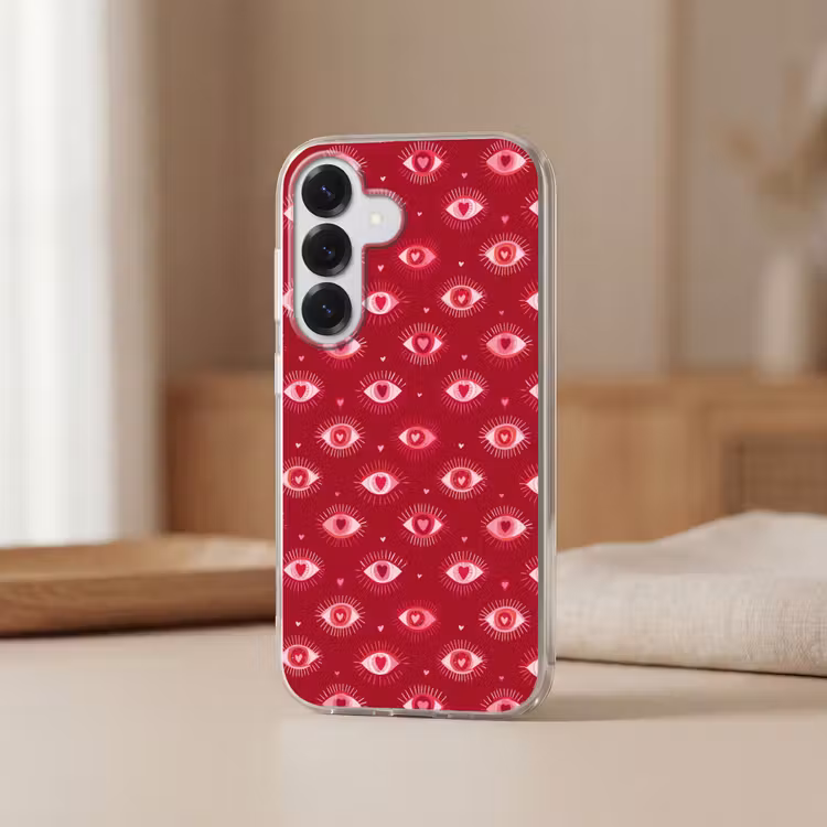 Ogen - Patroon - Roze - Donkerrood Telefoonhoesje Samsung Galaxy S26 klein 975 -sfeer2