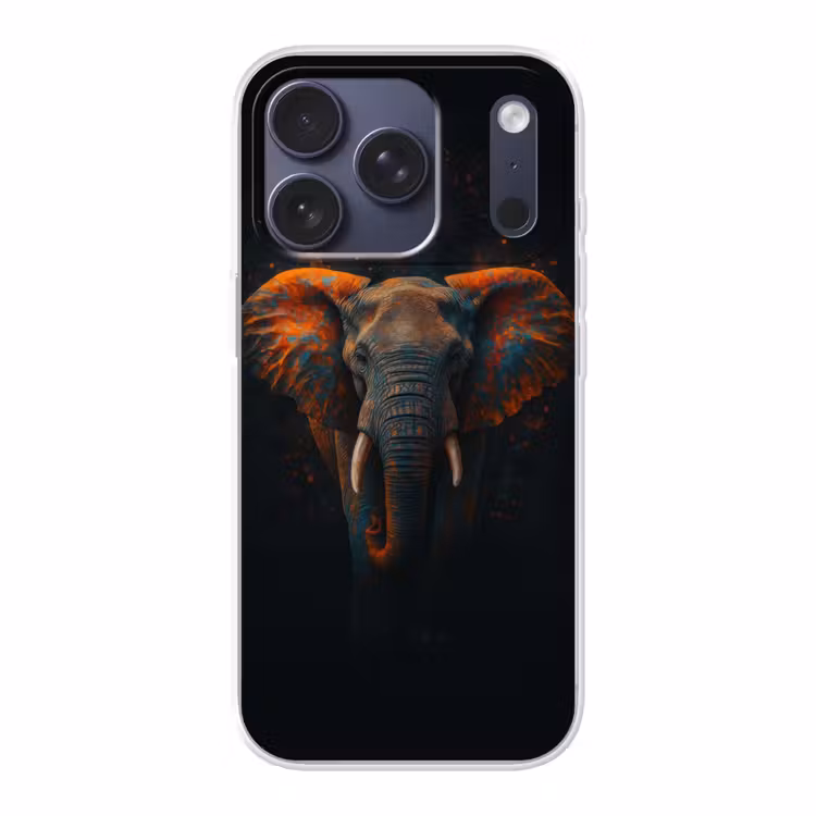 Olifant - Oranje - Oren Telefoonhoesje iPhone 17 Pro klein -3d