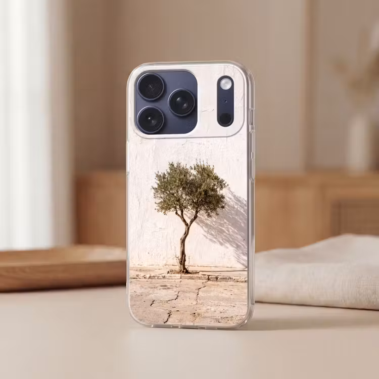 Telefoonhoesje - Olijfboom - muur - wit - Olijfboom - muur - wit Telefoonhoesje iPhone 17 Pro klein