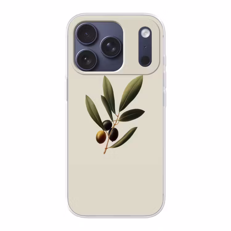 Olijftak - Donkergroen - Olijven Telefoonhoesje iPhone 17 Pro klein -3d