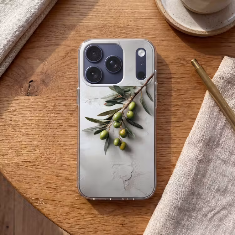 Olijventak - Beton - Mediterraan Telefoonhoesje iPhone 17 Pro klein -sfeer1