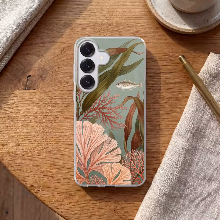 Onderwater - Planten - Vis - Vintage - Groen Telefoonhoesje Samsung Galaxy S26 klein -sfeer1