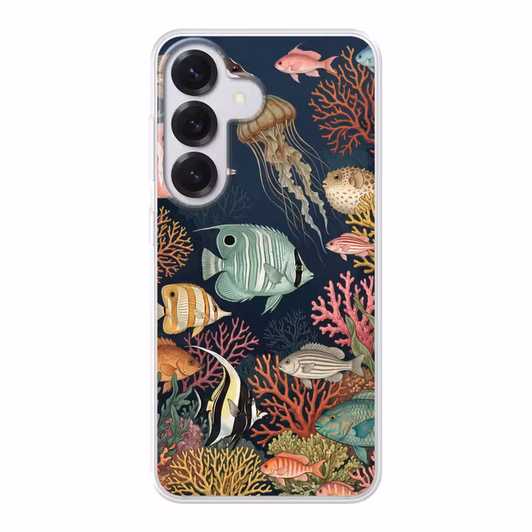 Onderwaterwereld - Vissen - Koraal - Illustratie - Kleurrijk Telefoonhoesje Samsung Galaxy S26 klein -3d