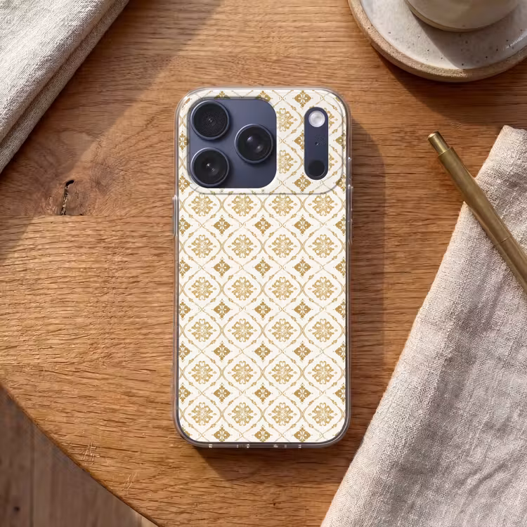 Ornament - Klassiek - Goud Telefoonhoesje iPhone 17 Pro klein 878 -sfeer1