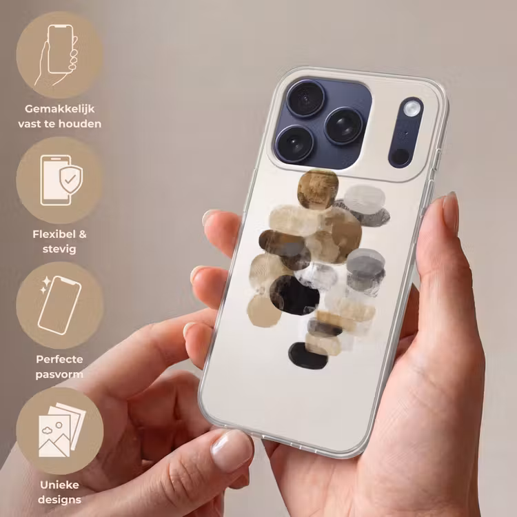 Ovaal - Kleurvlakken - Penseelstreken Telefoonhoesje iPhone 17 Pro klein -sfeer3_NL