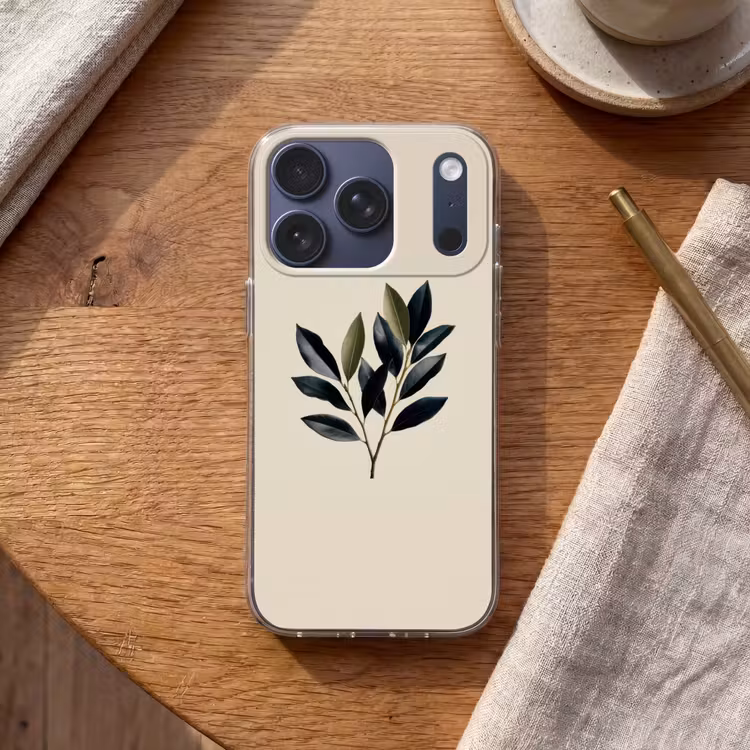 Ovaal - Olijfgroen - Simpel Telefoonhoesje iPhone 17 Pro klein -sfeer1