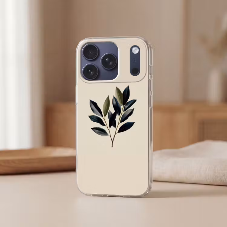 Ovaal - Olijfgroen - Simpel Telefoonhoesje iPhone 17 Pro klein -sfeer2