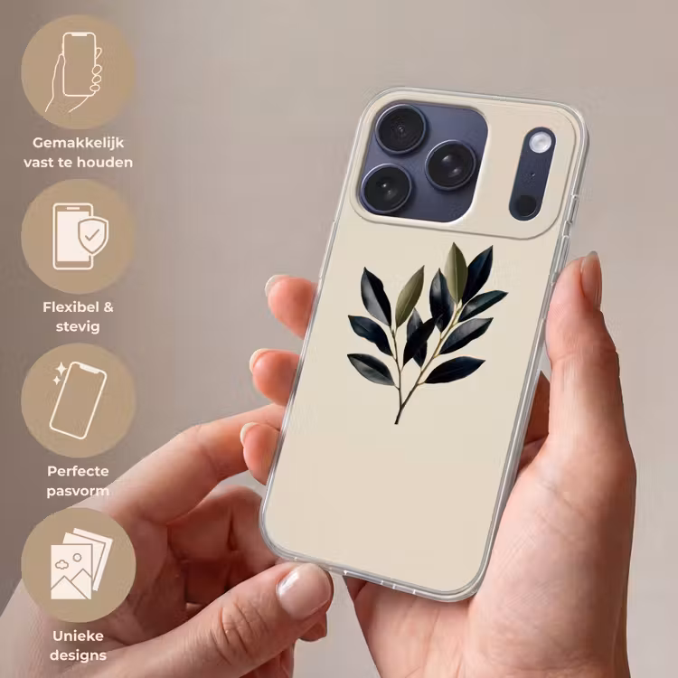 Ovaal - Olijfgroen - Simpel Telefoonhoesje iPhone 17 Pro klein -sfeer3_NL