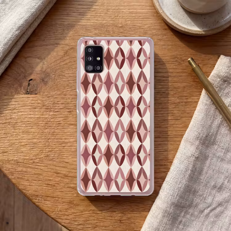 Ovaal - Textuur - Roze Telefoonhoesje Samsung Galaxy A51 5G klein 373 -sfeer1