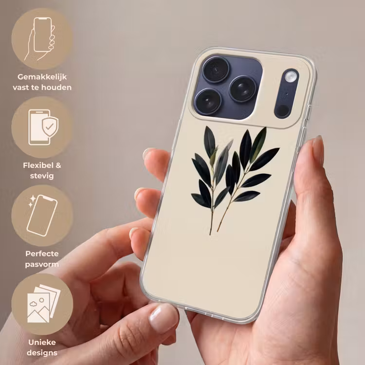 Ovaalvormige bladeren - Diep groen - Symmetrisch Telefoonhoesje iPhone 17 Pro klein -sfeer3_NL