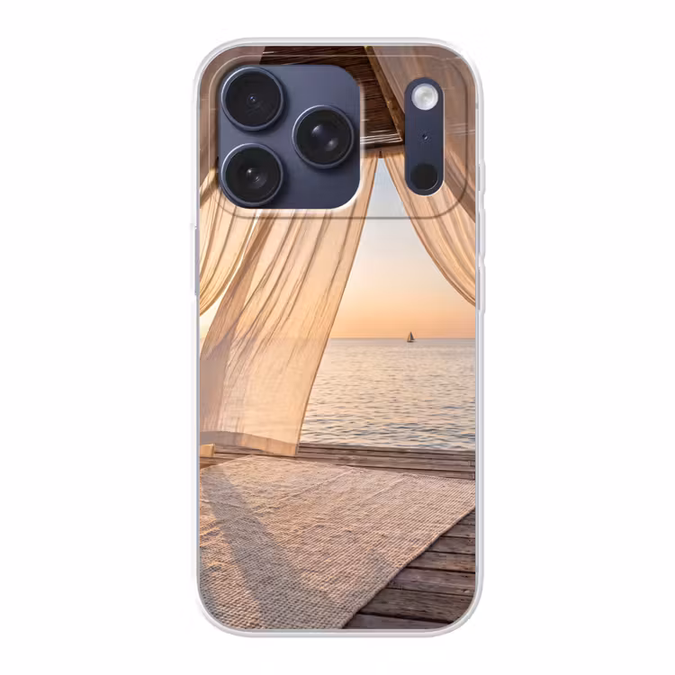 Overkapping - Zee - Zonsondergang - Vakantie - Rust Telefoonhoesje iPhone 17 Pro klein -3d