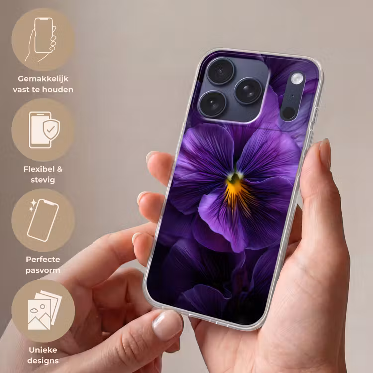Paars - Viool - Diepte Telefoonhoesje iPhone 17 Pro klein -sfeer3_NL