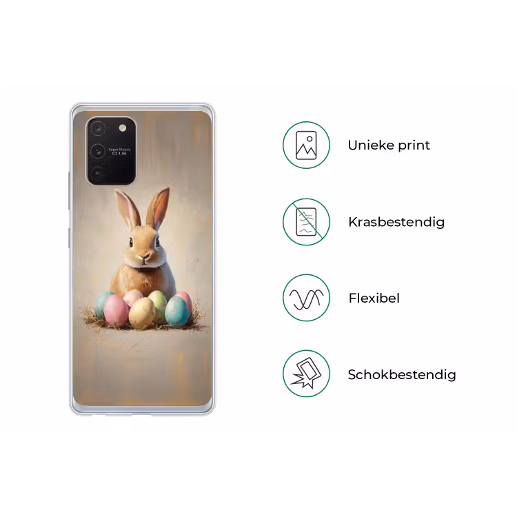 Paashaas - Pastel - Eieren Telefoonhoesje Samsung Galaxy S10 Lite klein -specsS10Lite