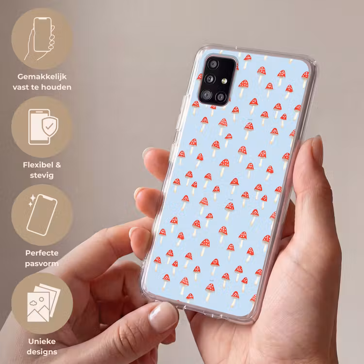 Paddenstoel -Sprookje - Blauw Telefoonhoesje Samsung Galaxy A51 5G klein 373 -sfeer3_NL