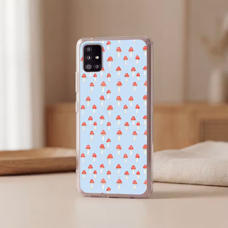 Paddenstoel -Sprookje - Blauw Telefoonhoesje Samsung Galaxy A51 5G klein 373 -sfeer2