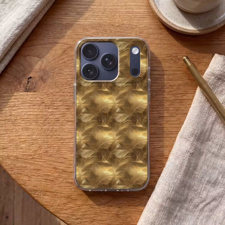 Palm - Waaier - Goud Telefoonhoesje iPhone 17 Pro klein 878 -sfeer1